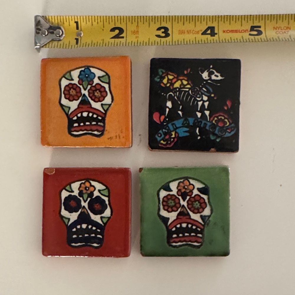 Colorful Sugar Skull Tiles